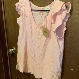 BiBi Light Pink Ruffle Sleeve Blouse